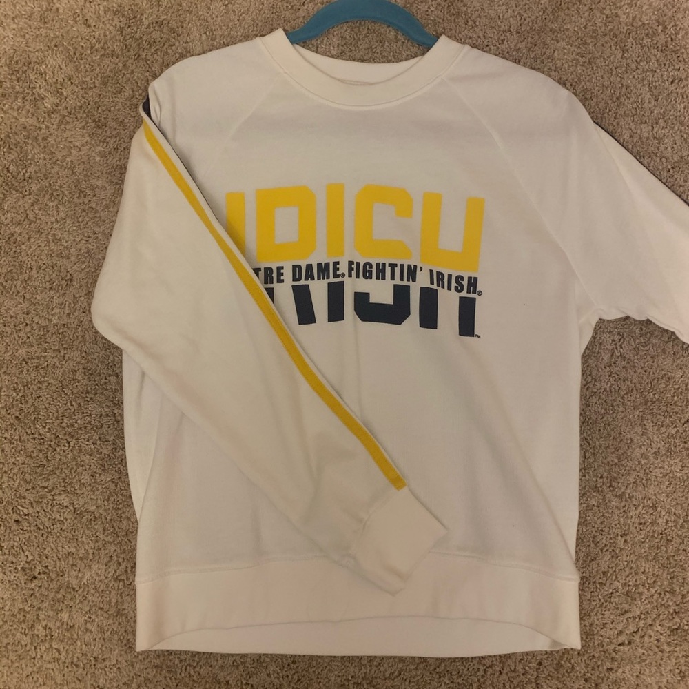 NWOT Tailgate Notre Dame White Sweatshirt